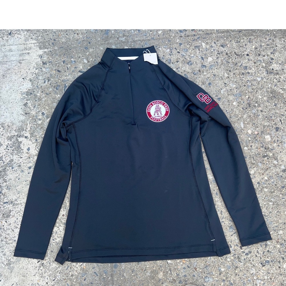 Peter Millar Don Bosco Prep Football 1/4 Zip Pullover Black Womens Medium NWT